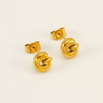 Gold color / 1 Pair Simple Series Elegant Letter G Titanium Steel  Gold Color Women's Stud Earrings Picture7